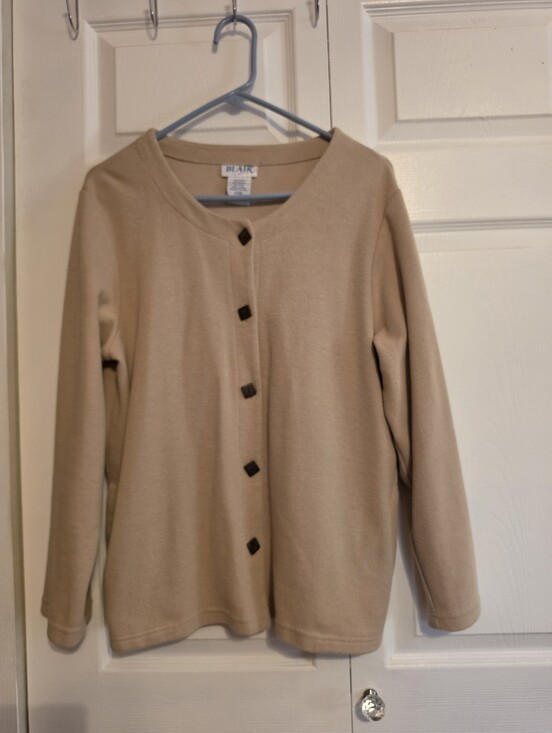 Blair Sweaters - Blair Neutral Tan Button-Front Knit Cardigan